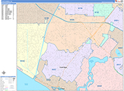 Costa Mesa  Wall Map Color Cast Style